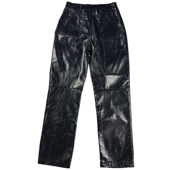 Abercrombie & Fitch The 90’s Straight Ultra High Rise Faux Leather Pants Size 8 - Picture 5 of 11